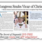 Congress Snubs Vicar of Christ